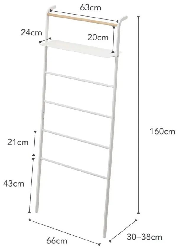 Tower Ladder fehér polcos fogas - YAMAZAKI