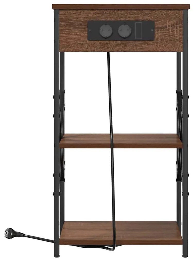 Éjjeli Szekrények 2 pcs barna tölgy 41 x 31 x 76 cm Faanyag