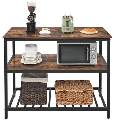 MARGE konyhai polcos állvány barna/fekete