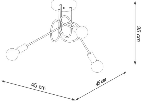 Sollux SL.1431 - Felületre szerelhető csillár LOOP 3xE27/15W/230V fehér