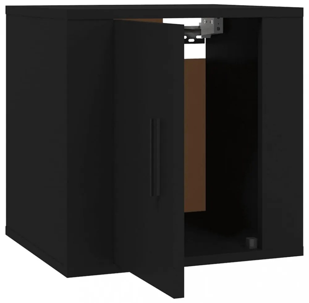 2 db fekete falra szerelhető TV-szekrény 40 x 34,5 x 40 cm