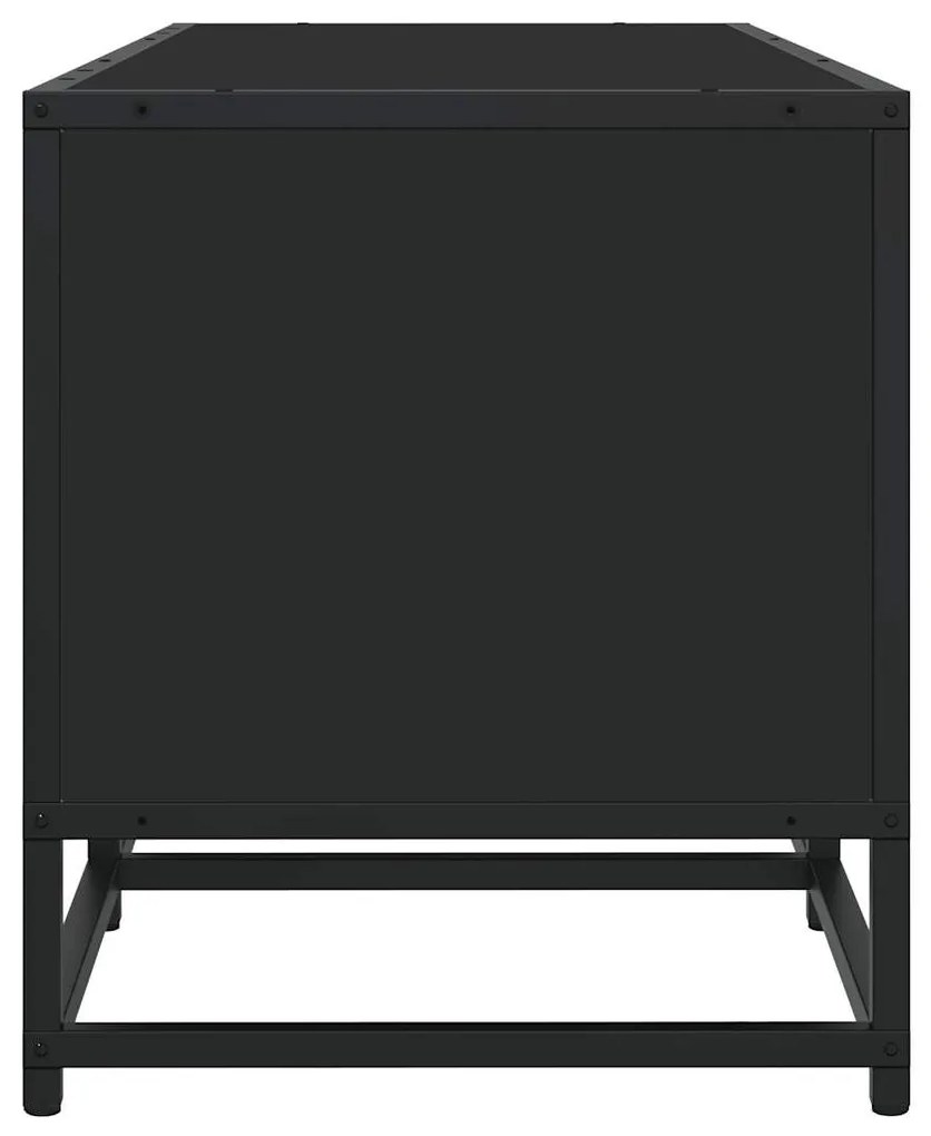 fekete szerelt fa TV-szekrény 210 x 35 x 41 cm