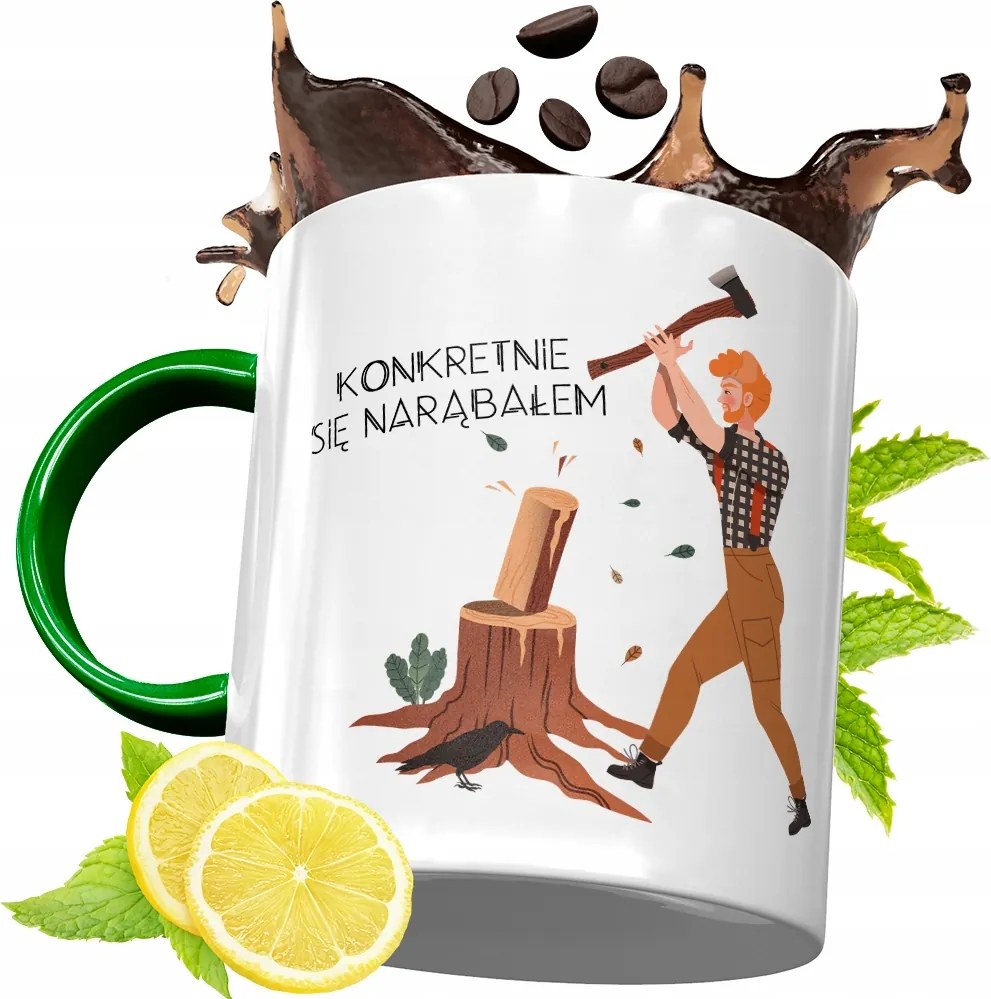 Zöld Bögre Favágónak Születésnapi Ajándék fényképes nyomtatással