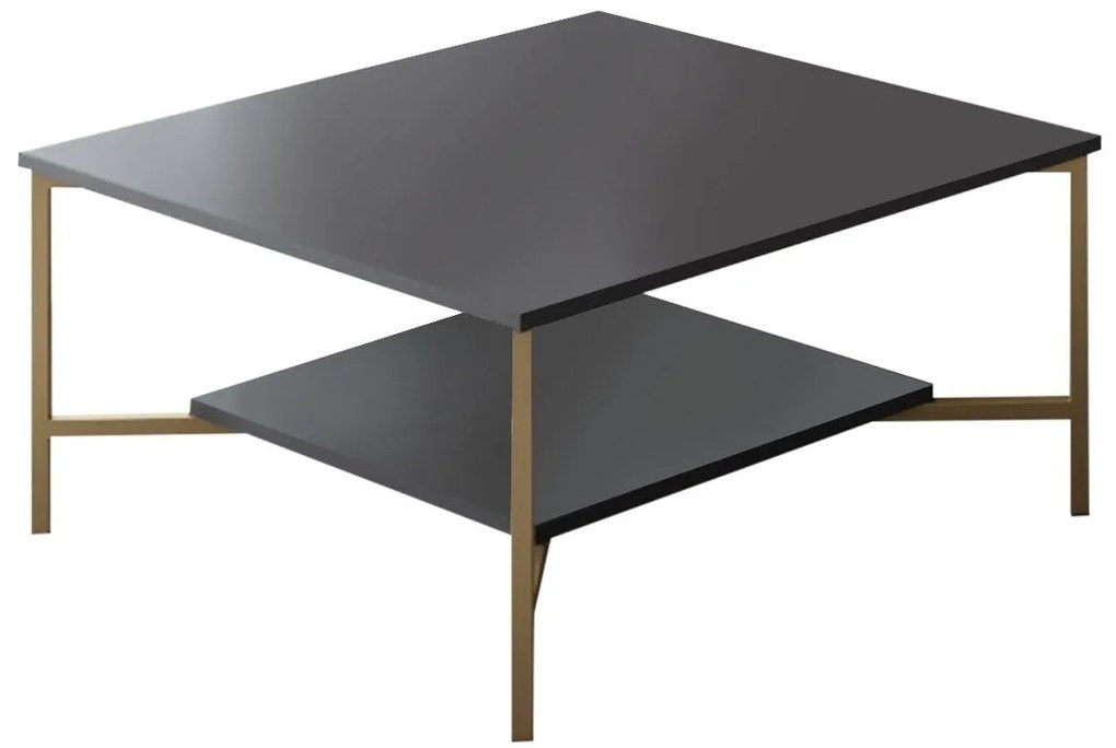 Dohányzóasztal Gold Line - Anthracite, Black