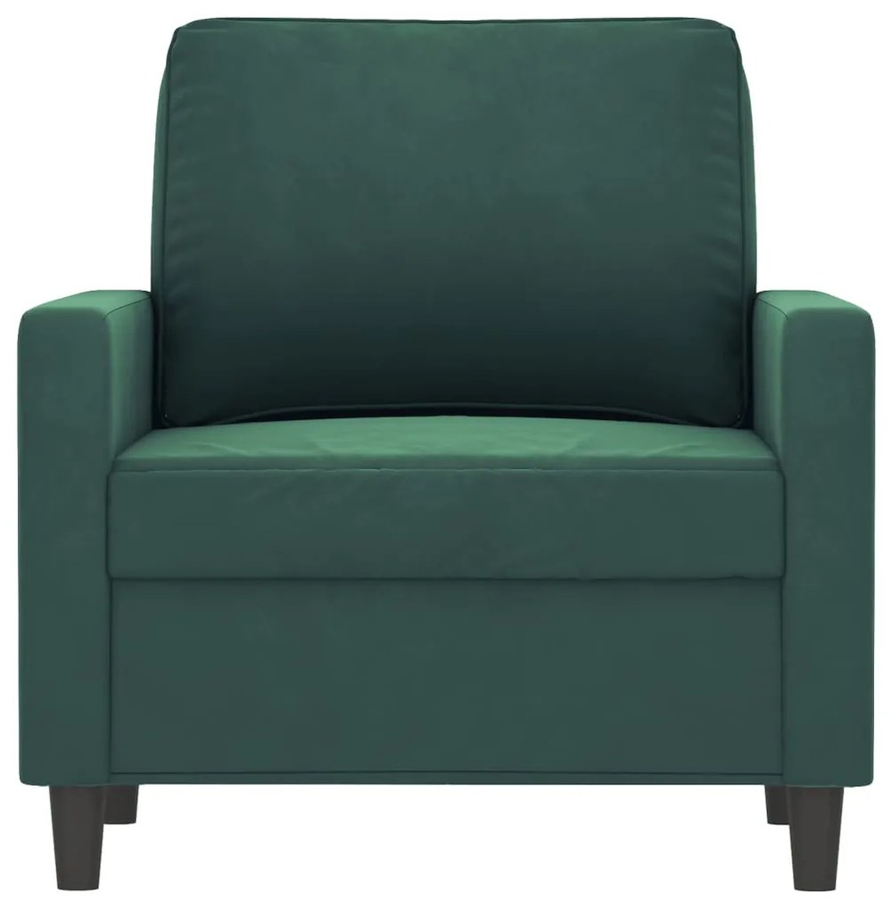 vidaXL sötétzöld bársony kanapéfotel 60 cm