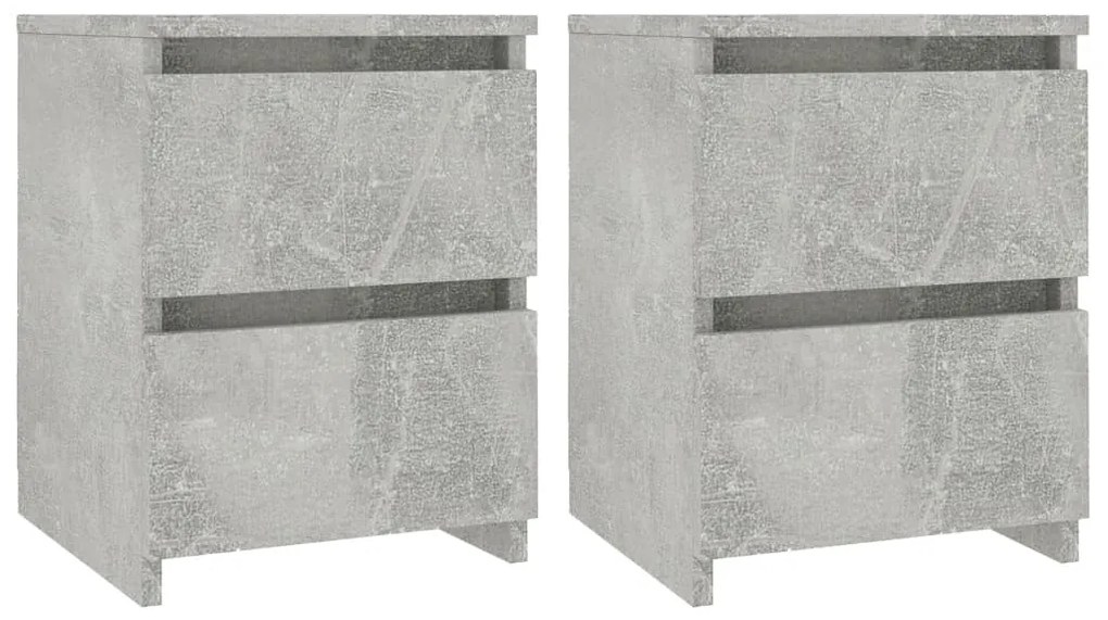 2 db betonszürke szerelt fa éjjeliszekrény 30 x 30 x 40 cm