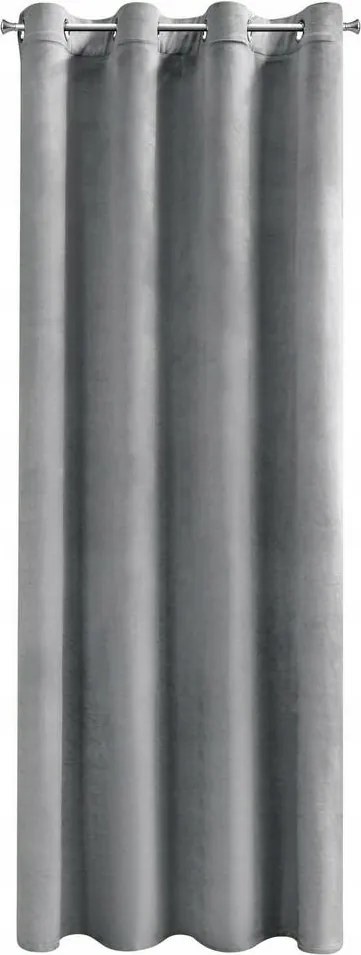 Függöny 140x250 Melanie ezüst velúr átvezető