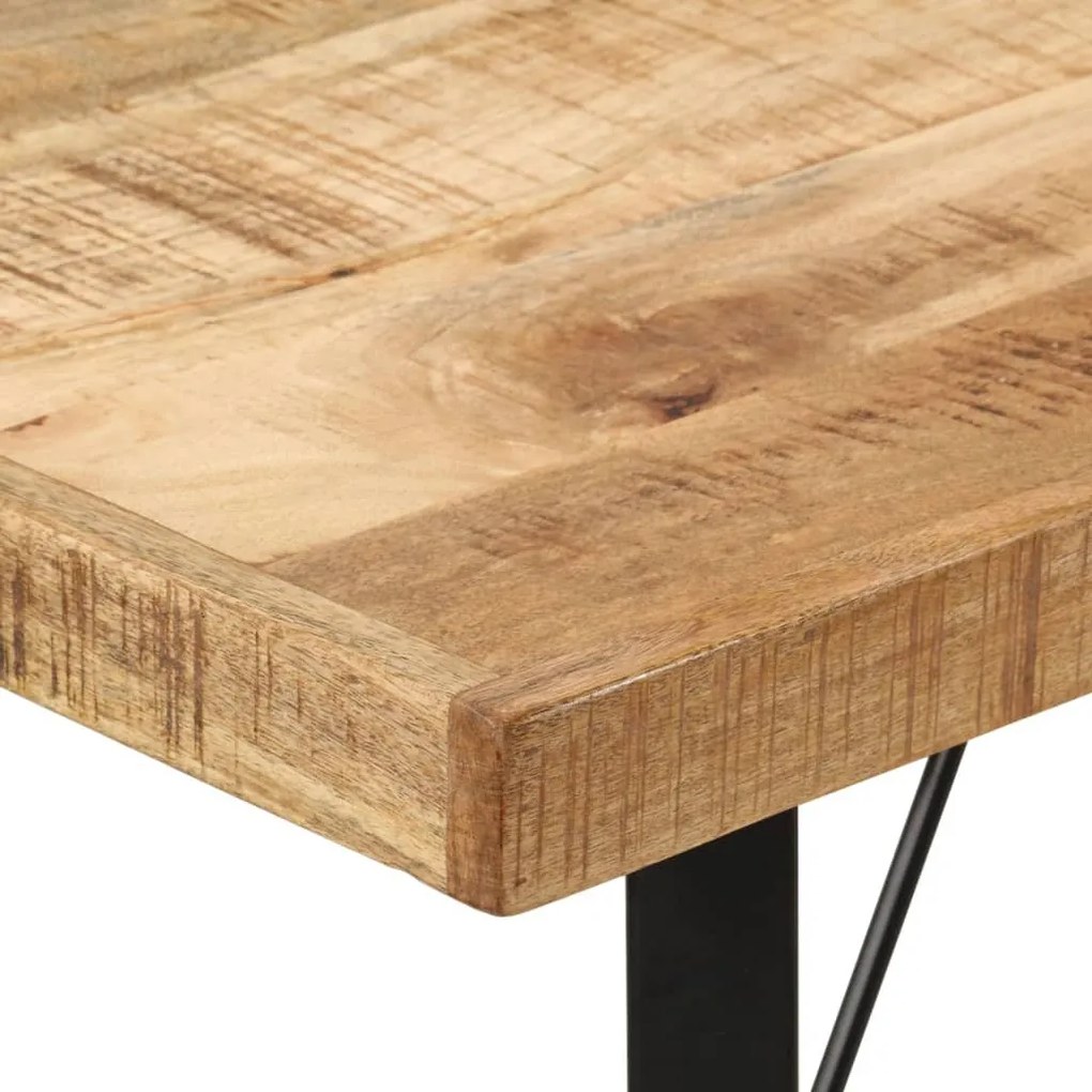 Tömör mangófa és vas bárasztal 110 x 55 x 107 cm