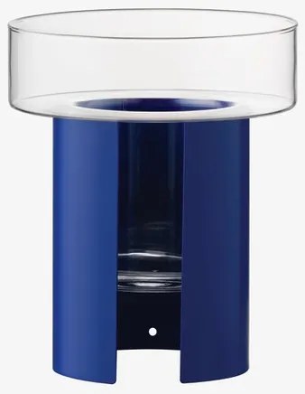 LSA International Terrazza virágcserép, h 22 cm, Ø19 cm, átlátszó/kobaltkék - LSA nemzetközi