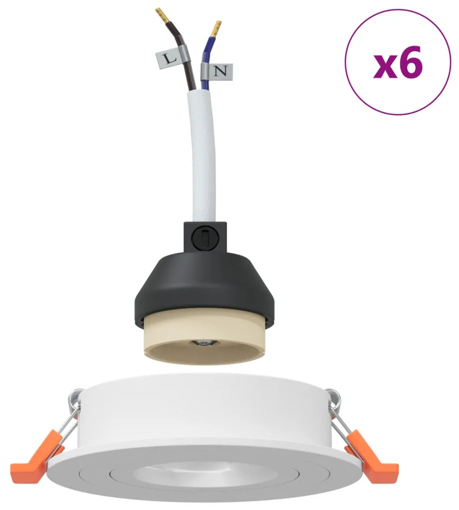Recessed Spotlights 6 db Kerek GU10 Fehér Ø91 mm