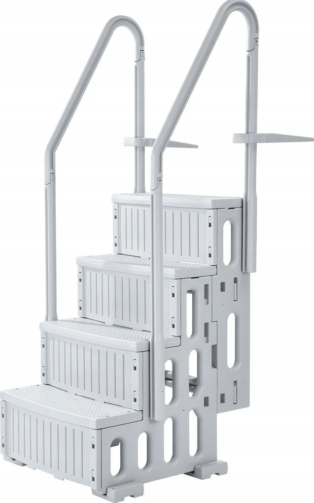 Medence létra 4 fokozatú korlátokkal teherbírás 180 kg szürke