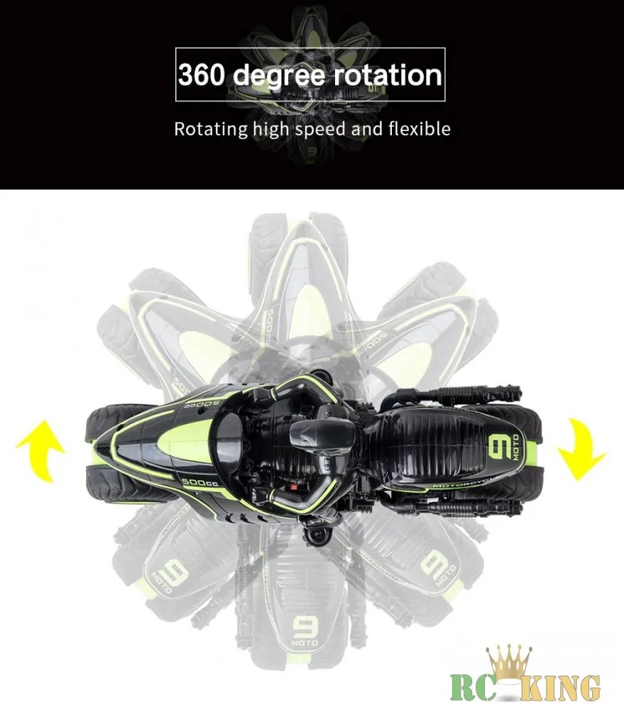 JDRC 1/16 RC 2,4 G RC Távirányítós Verseny Motor Drift Kaszkadőr Motorkerékpár Kiforduló Kerekekkel