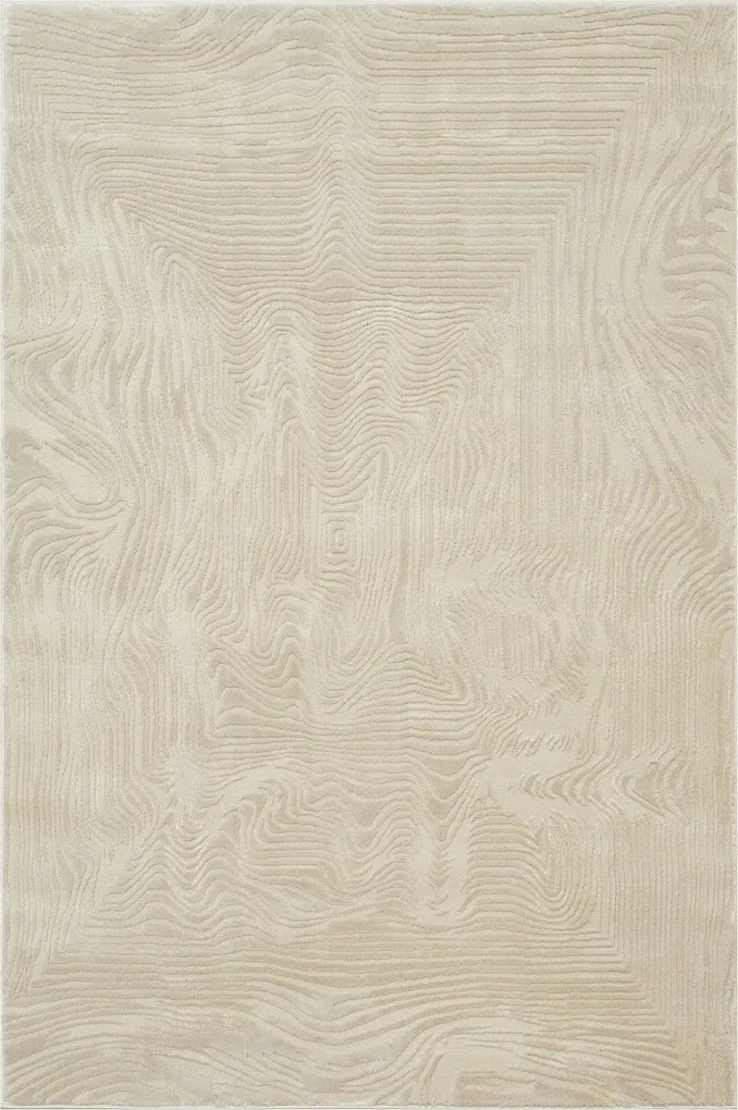 Bézs Szőnyeg Kétszintes Csillogó Puha Hullámok Csíkok Misha Vonalak 140x190 cm