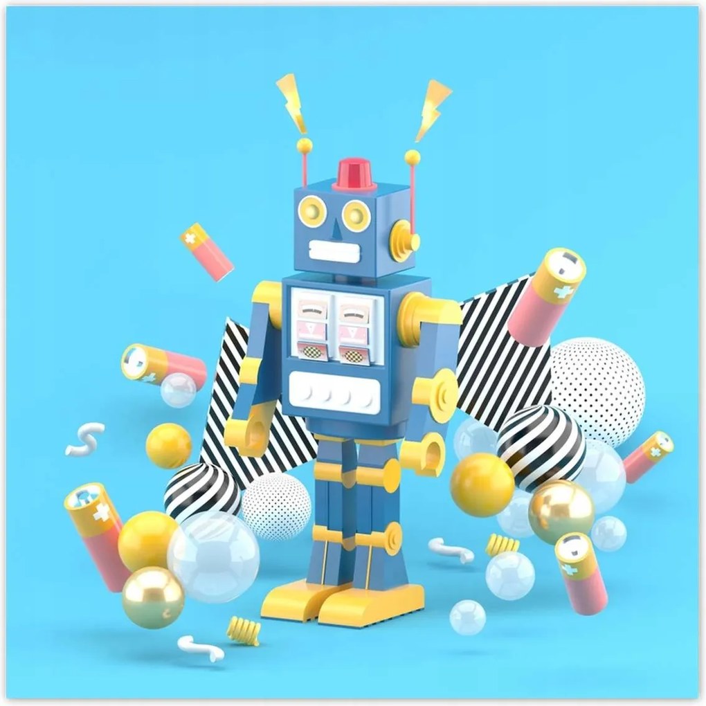 Poszterek 70x70 Kék robot