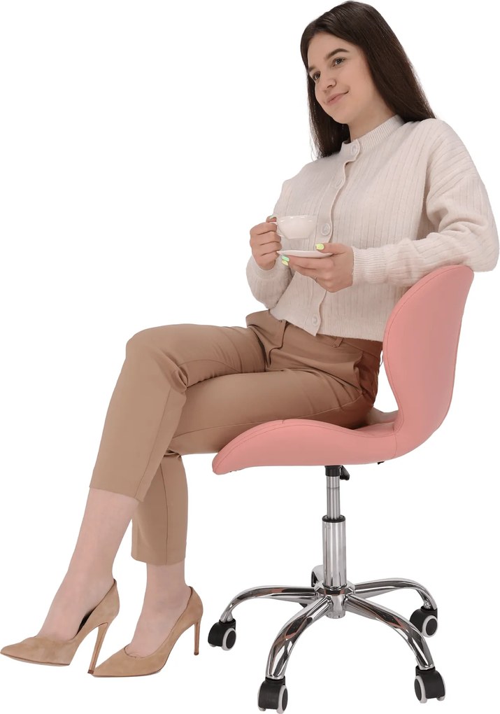 Irodai fotel, rózsaszín/króm, ARGUS NEW