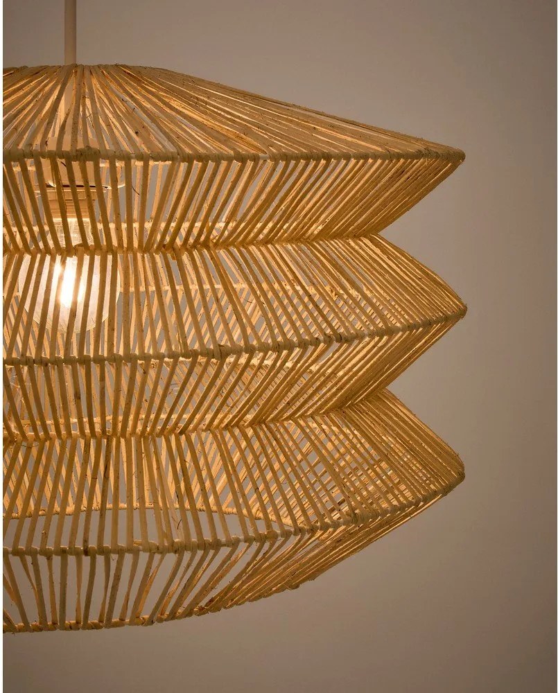 Natúr színű függőlámpa rattan búrával Dakit – Kave Home
