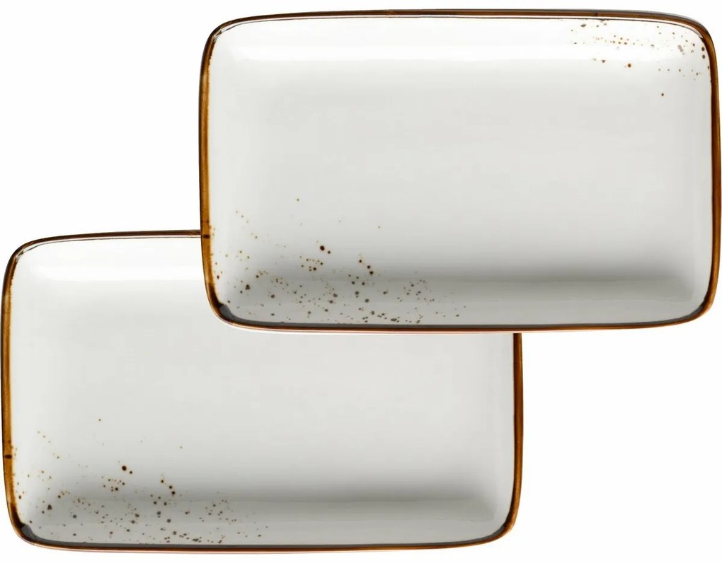 Mäser 2 részes tálkészlet Pintar White barnapöttyös 21 x 13 x 3 cm