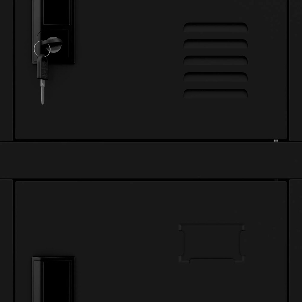 KAROL társalgói öltözőszekrény rekeszekkel, 900 x 1850 x 400 mm, fekete