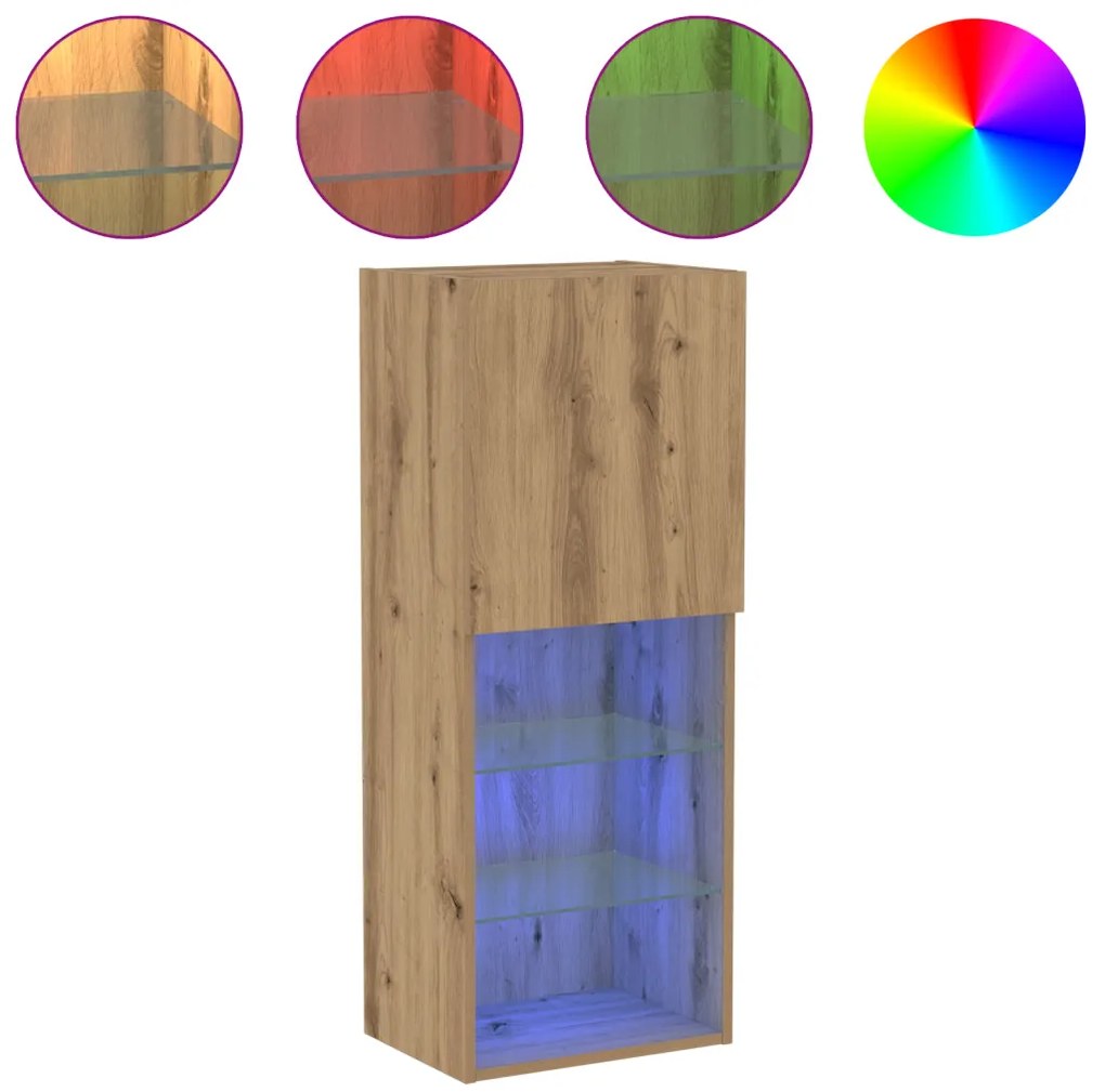 Falsítható TV Szekrény kézműves tölgy 40,5 x 30 x 102 cm
