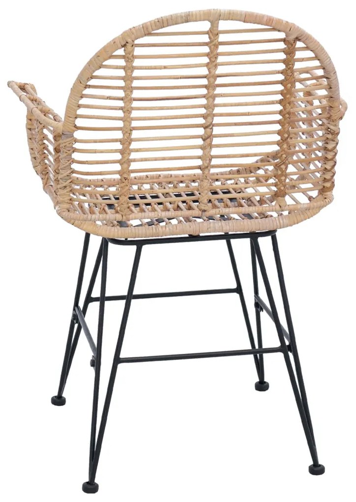 Étkezőszék 2 pcs Természetes 57 x 54.5 x 85 cm Rattan és Vas