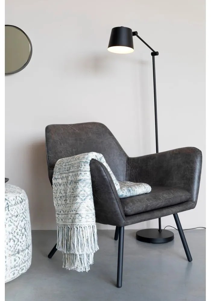 Liv Blue pamut pléd, 130 x 170 cm - White Label