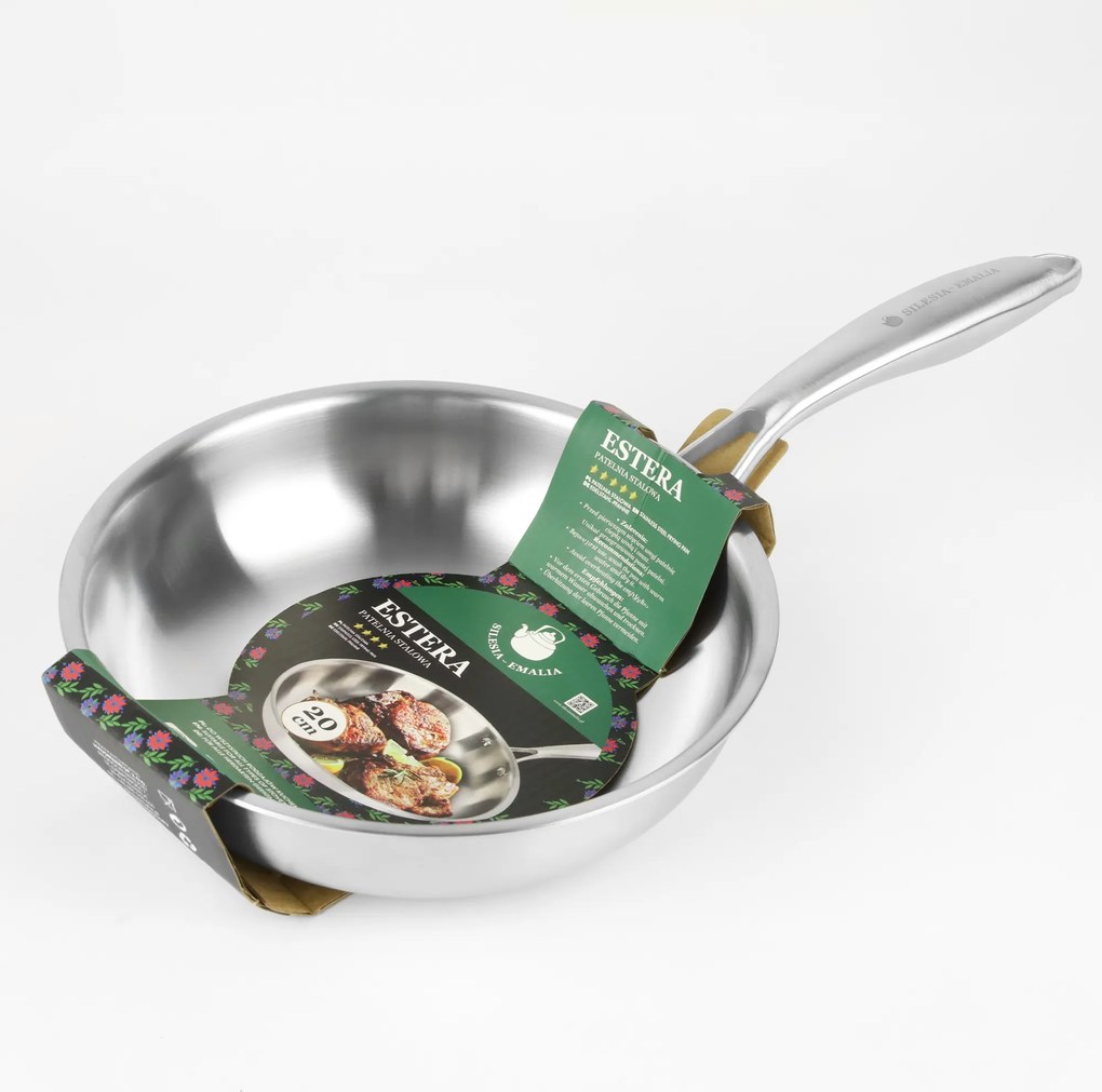 Hagyományos serpenyő Silesia Emalia Estera 28 cm rozsdamentes acél