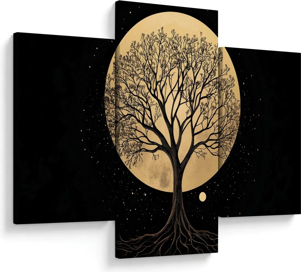 Kép – Fa arany teliholdban I. (90x60 cm)