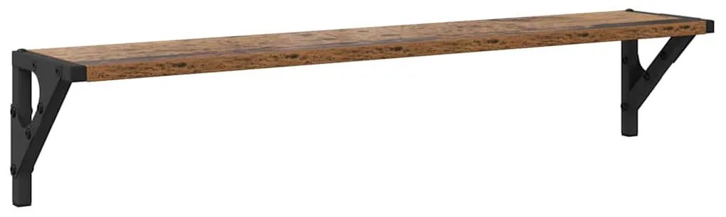 Falpolcok polcokkal 2 pcs Öreg fa 80 x 15 x 15,5 cm Faanyag