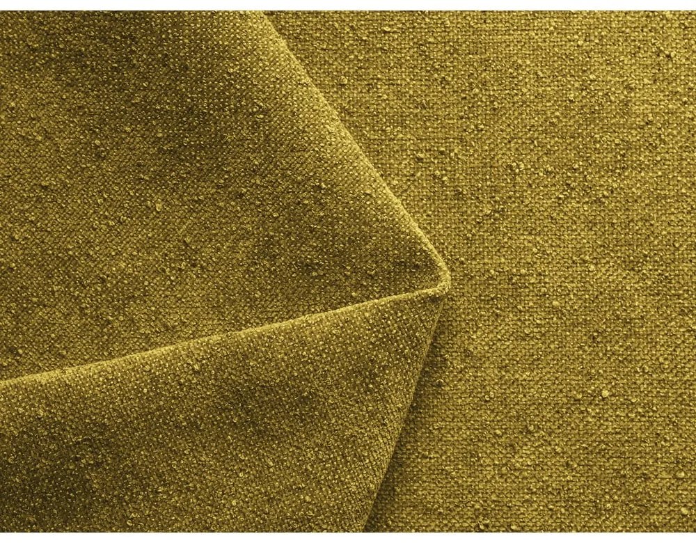 Mustársárga kárpitozott ágyneműtartós franciaágy ágyráccsal 160x200 cm Hauke – Makamii