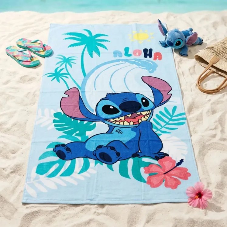 Disney Lilo és Stitch, A csillagkutya Sun fürdőlepedő, strand törölköző 70x140cm