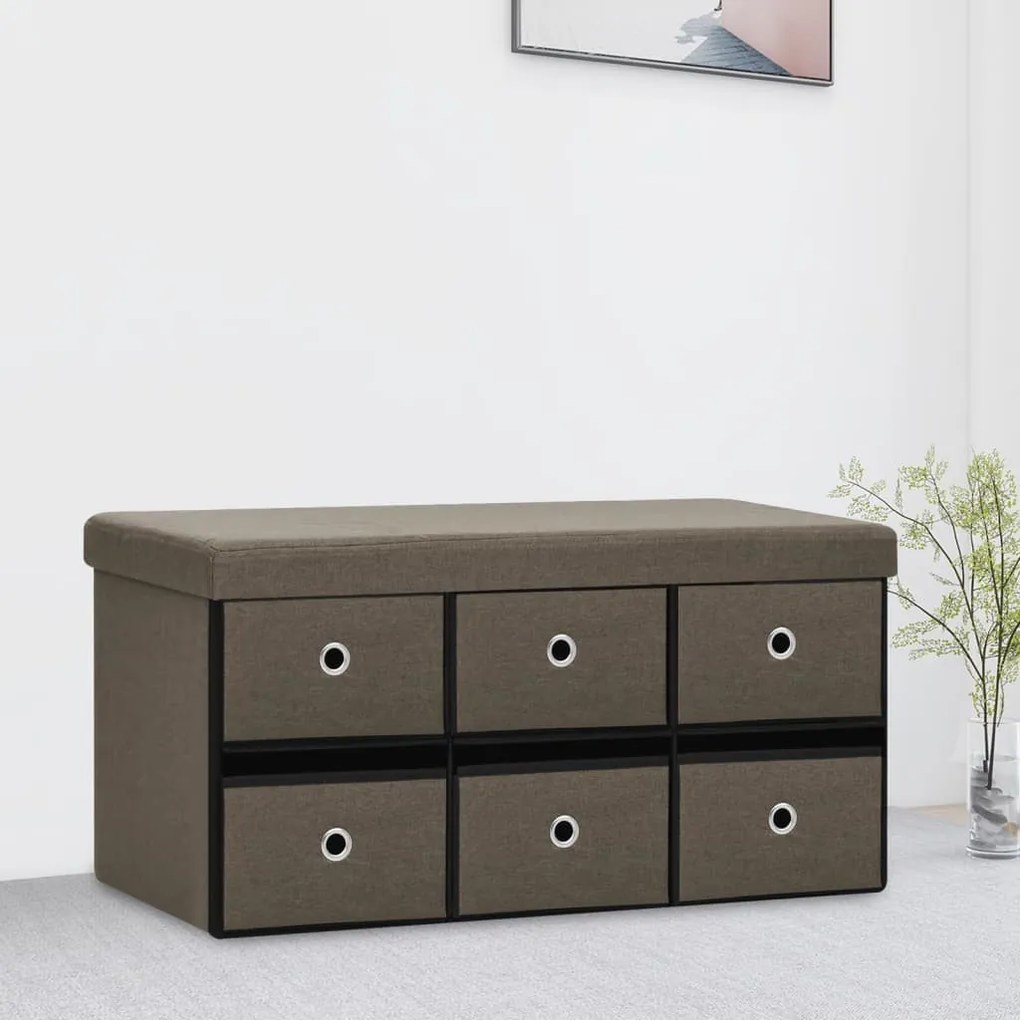 barna összecsukható művászon tárolópad 76 x 38 x 38 cm