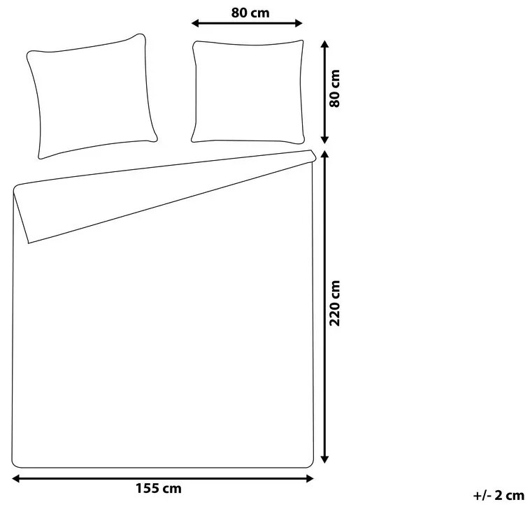 Sötétkék és sárga pamutszatén ágynemű-garnitúra 155 x 220 cm WALLINGFORD Beliani