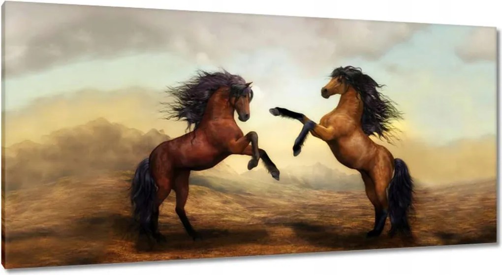 Vászonkép 115x55 Két ló