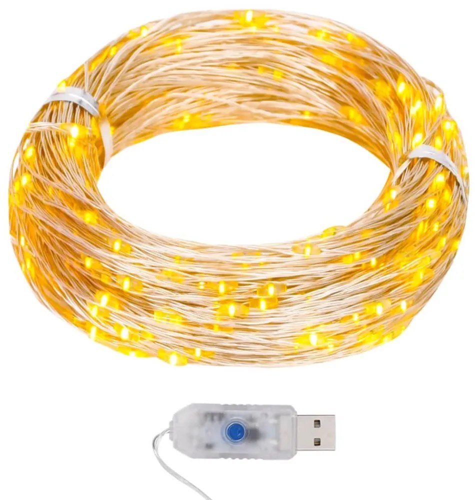 8 funkciós meleg fehér fényű tündérfényfüzér 400 LED-del 40 m