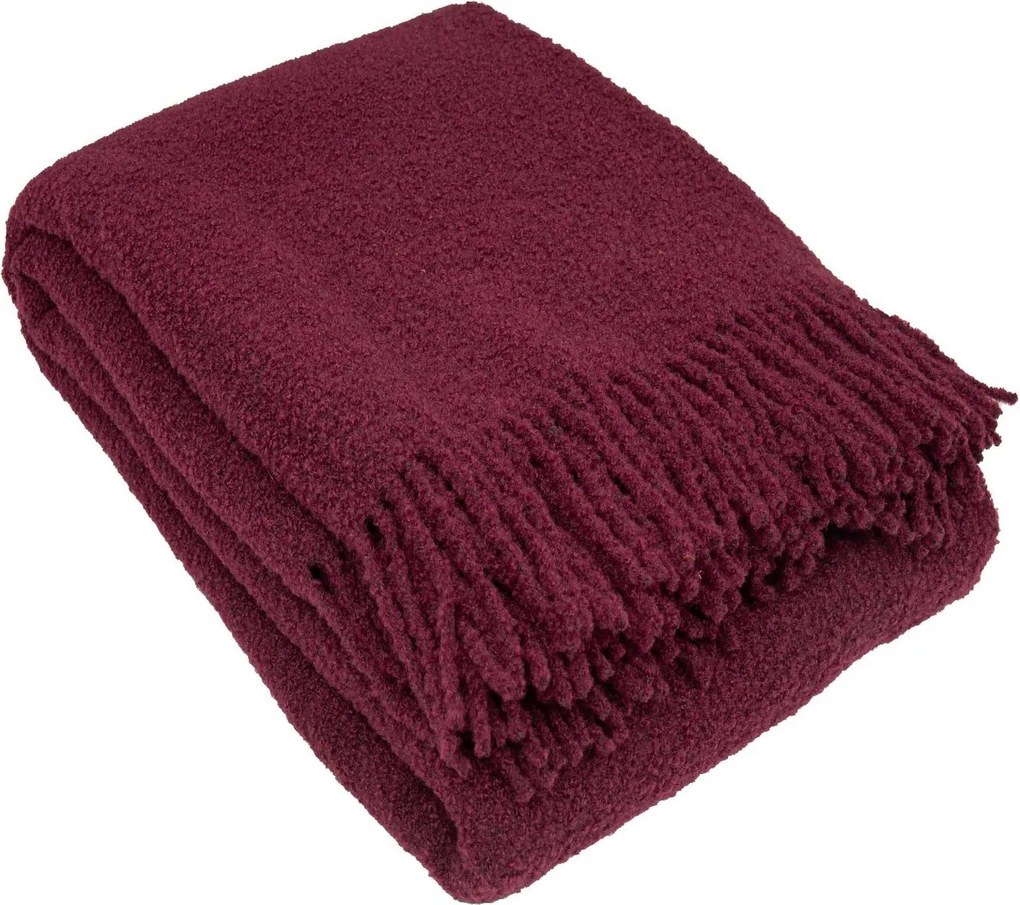 Dekoria Pléd Boucle 140x200cm red wine bordó