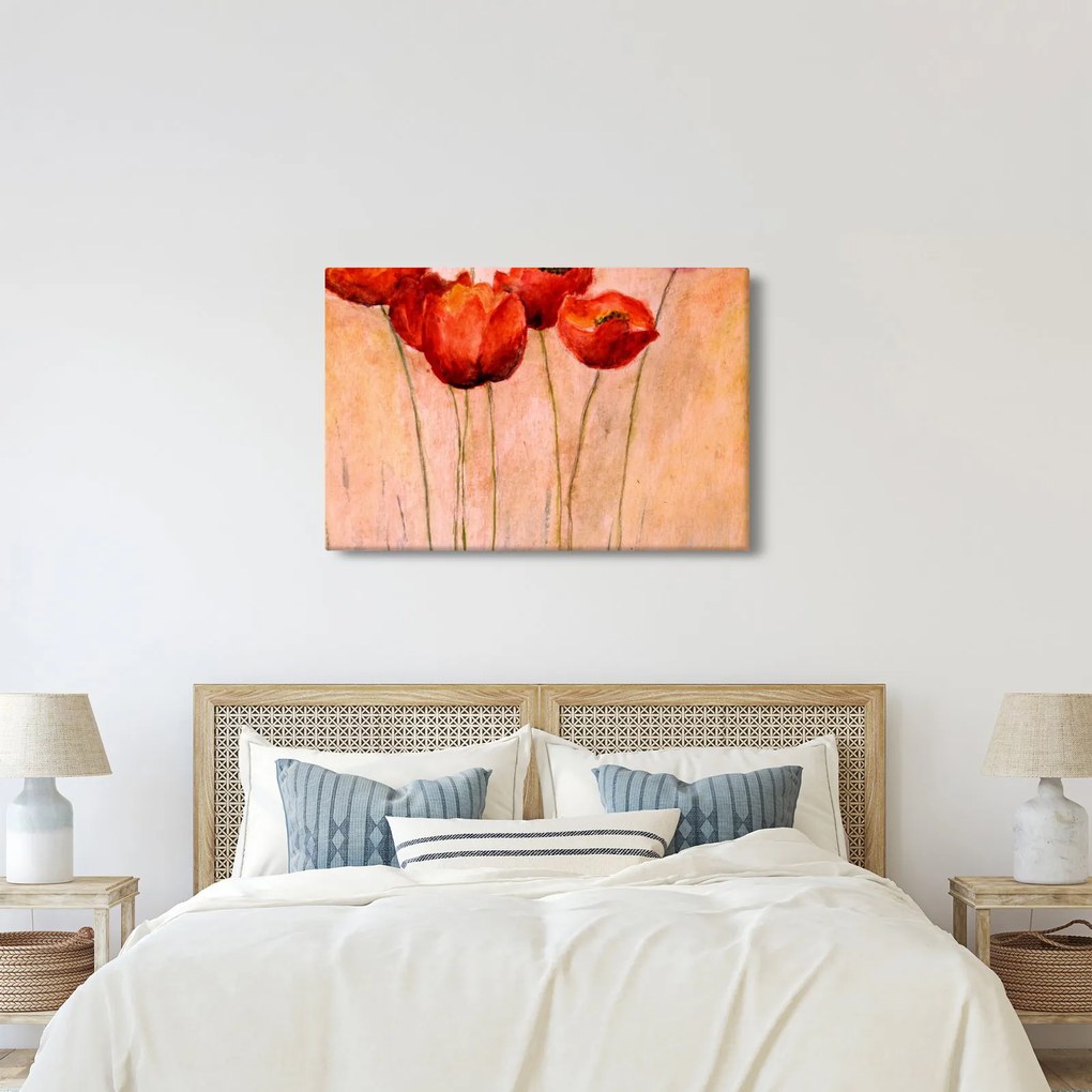 Kép - piros tulipán (90x60 cm)