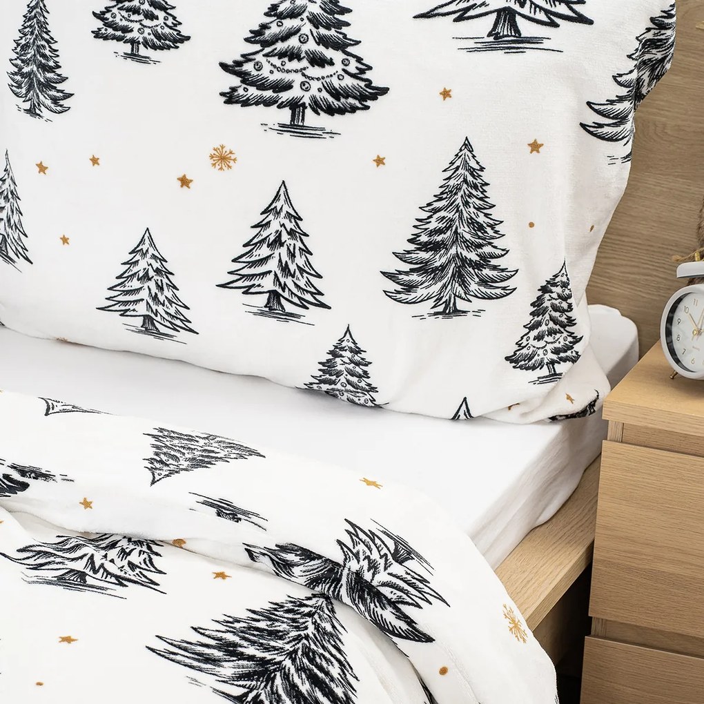 4Home Frosted Trees mikroflanel ágynemű, 140 x 200cm, 70 x 90 cm, 140 x 200 cm, 70 x 90 cm