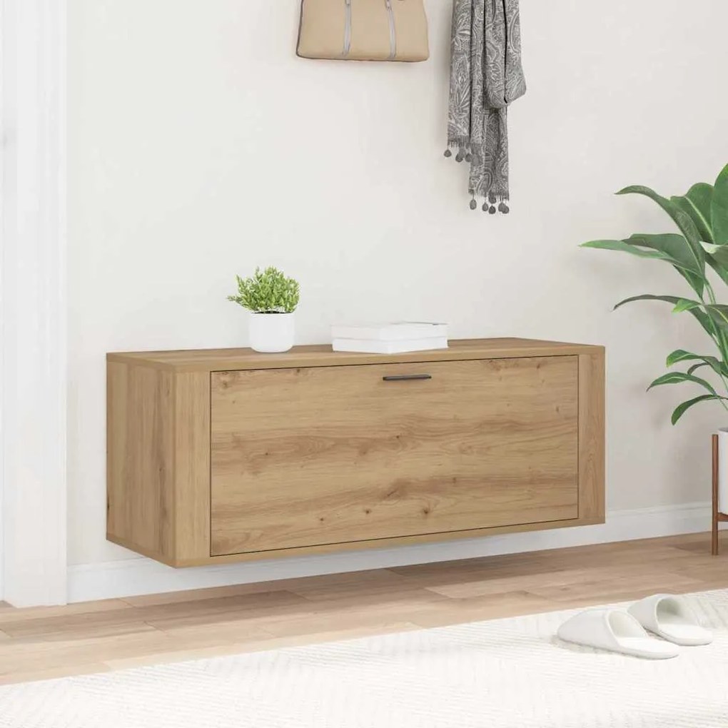 Cipőszekrény polcokkal kézműves tölgy 100 x 35 x 38 cm Faanyag