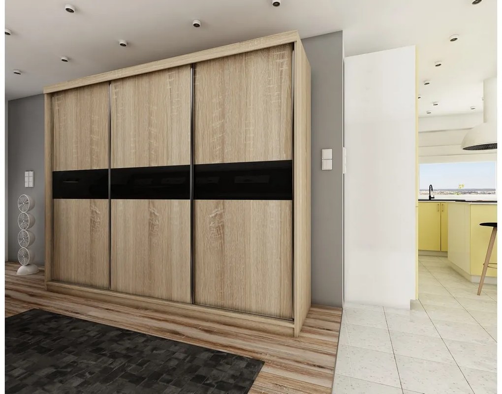 TALIA 4 tolószekrény, 250x200x62 + kiterjesztés, 250x45x62, sonoma tölgy