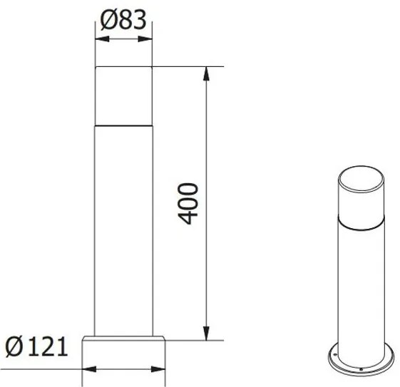 Lámpa Kerti lámpatest CORTA-P 40,E27,MAX.25W,IP44,AC220-240V,50-60Hz,rúd, grafit