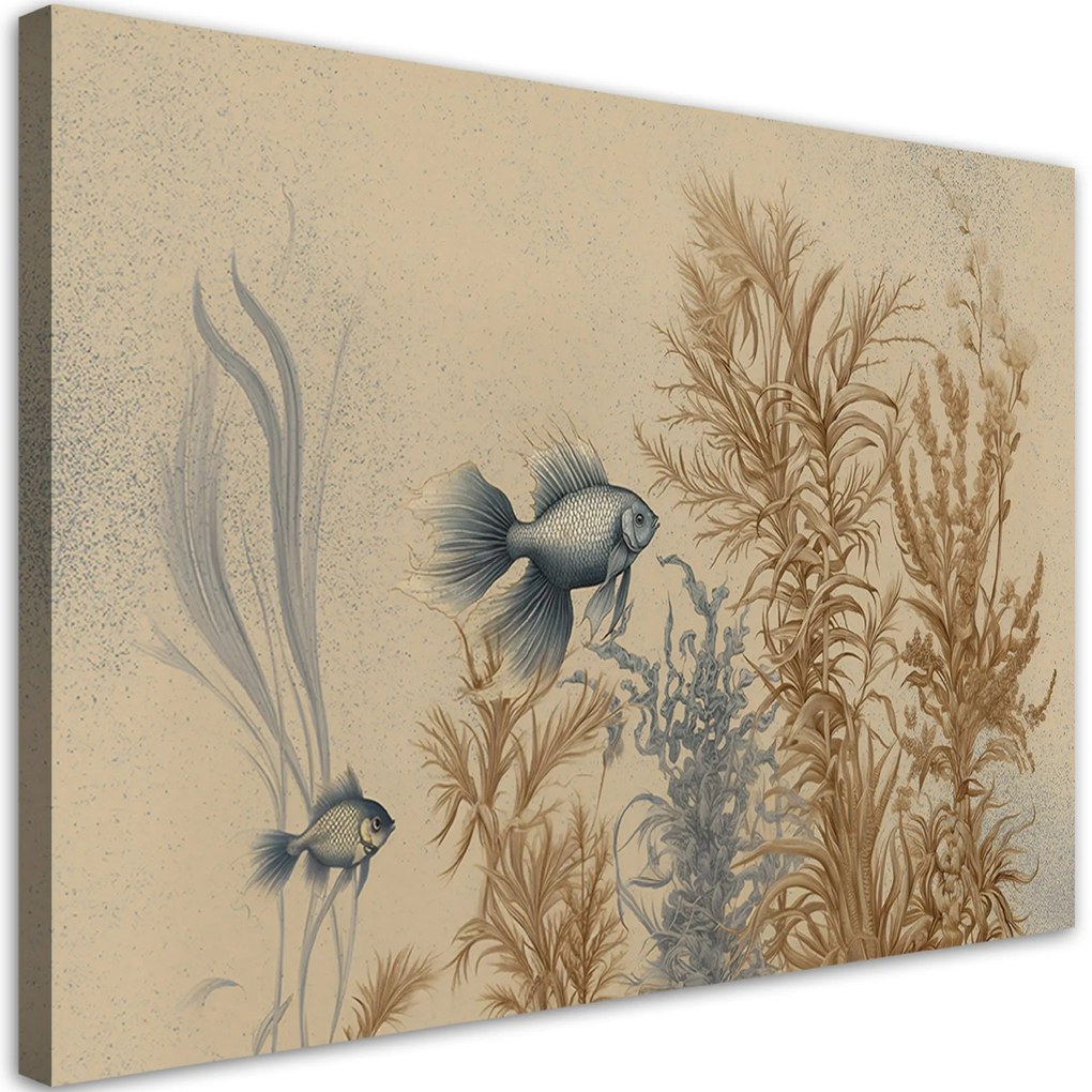 Gario Vászonkép Halak és tengeri növények Méret: 100 x 70 cm
