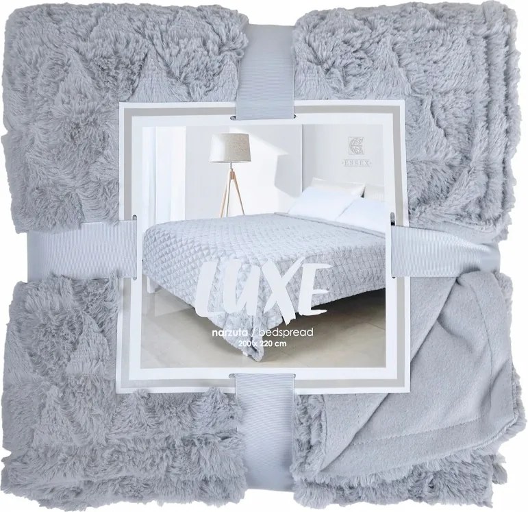 Puha szürke ágytakaró 170x210 cm bolyhos Műszőrme