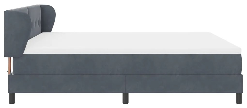 vidaXL Boxspring Ágy Matrac Sötétszürke 180x200 cm Bársony