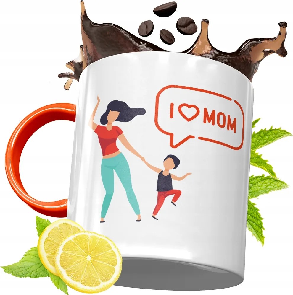 Narancssárga Bögre Anyák Napjára Ajándék fényképes nyomattal