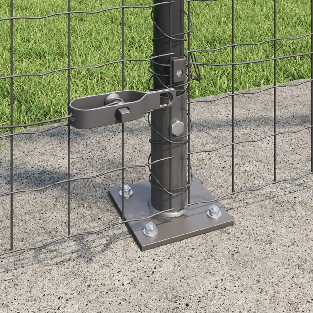 Kerítésoszlopok 104 db Szürke Porszórt Acél 3.2 x 3.2 x 88.5 cm