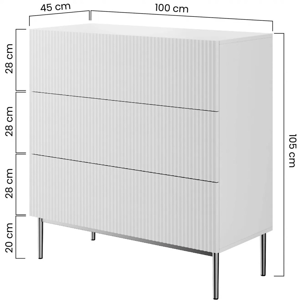 Nicole komód 100 cm - kasmír / arany lábak