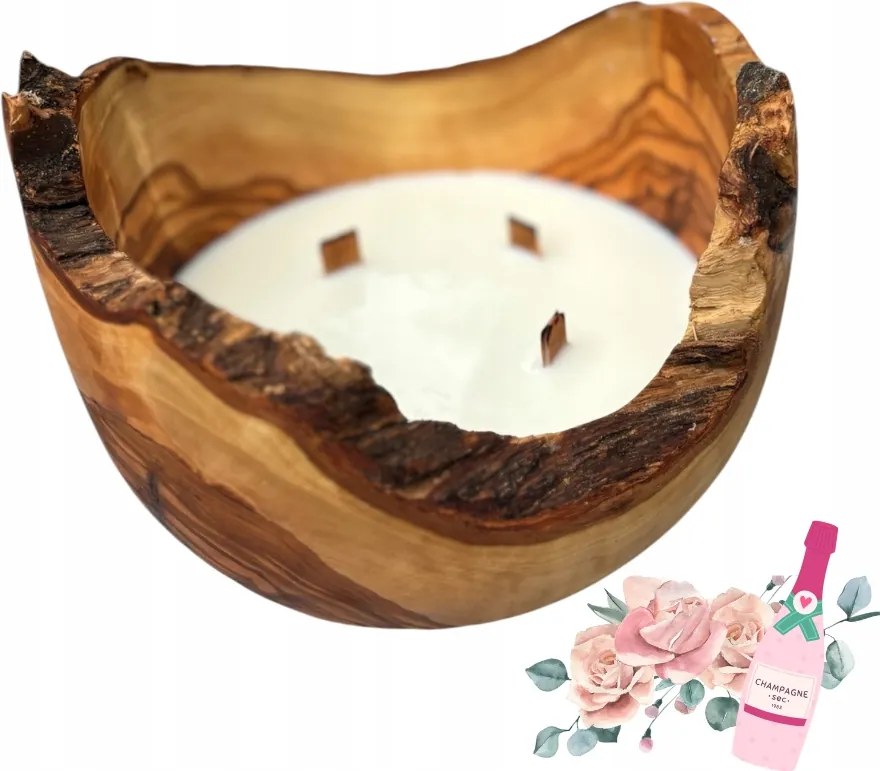 Természetes Illatgyertya Fában DMIR18 Arkay Virágos Rózsa Ragyogás