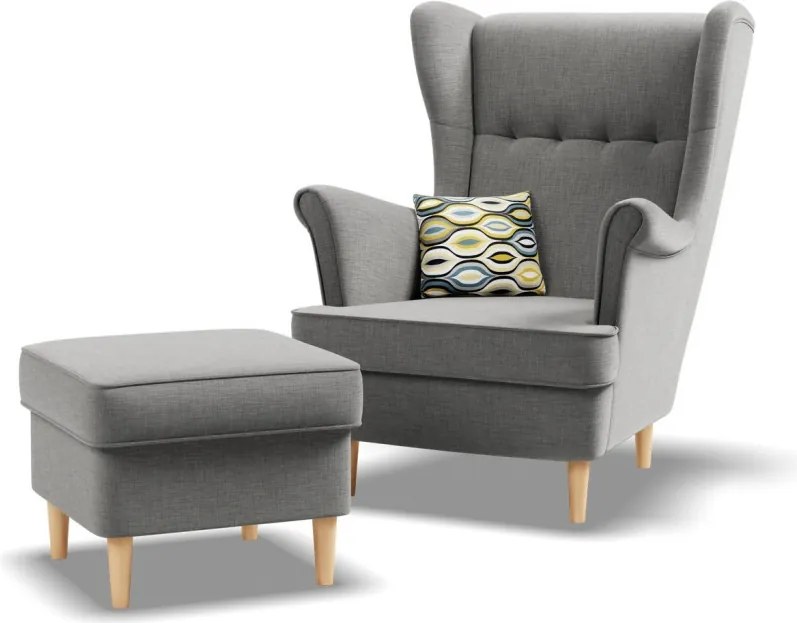 Uszak lábtartó, fonott, szürke