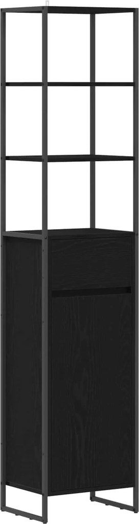 vidaXL Fürdőszoba Székény Fekete tölgy 40 x 30 x 180 cm Faanyag