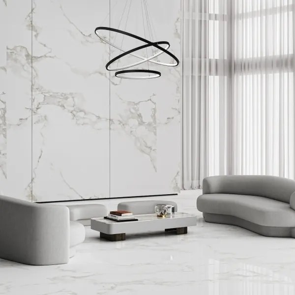 LED Csillár zsinóron HOOP LED/93W/230V átm. 80 cm 4000K fekete